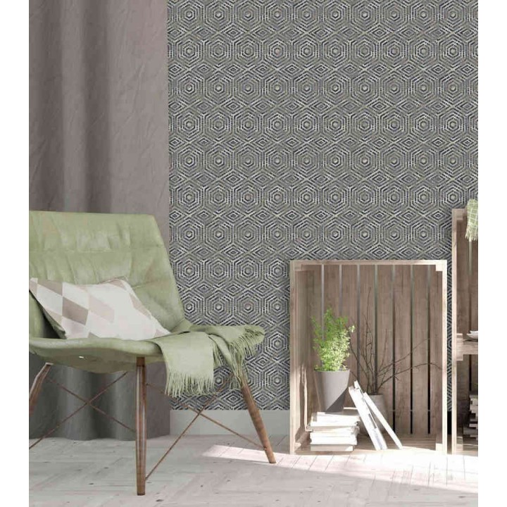 Papel pintado geométrico efecto tridimensional - Niger Modern 125769