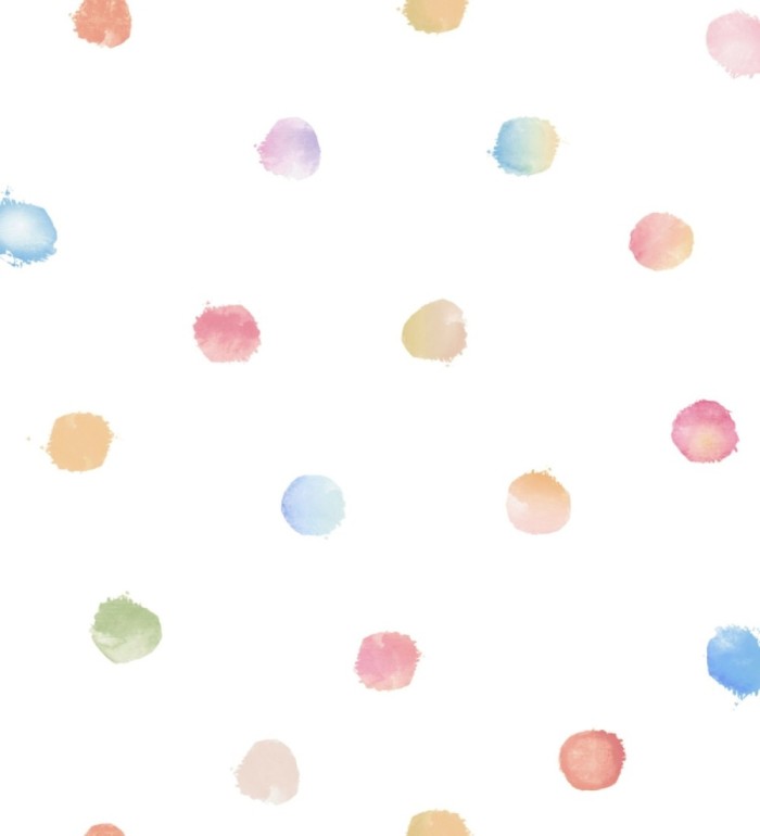 Papel pintado infantil con lunares pintados en acuarela para niños - Happy Dots 683275