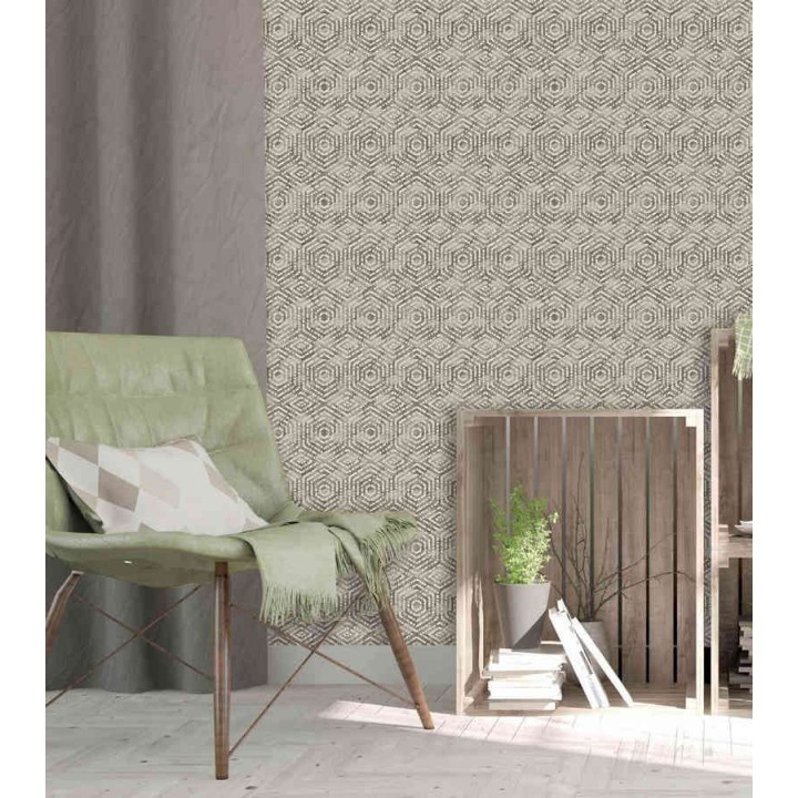 Papel pintado geométrico efecto tridimensional - Niger Modern 125770