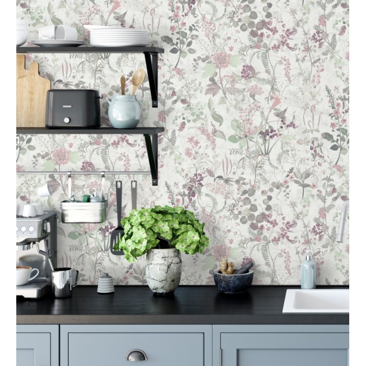 Papel pintado con diseño floral estilo vintage - Vintage Bouquet 683279