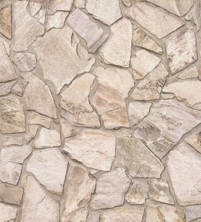 Papel pintado de piedra natural texturizada estilo rústico tonos tierra - Limestone 683290