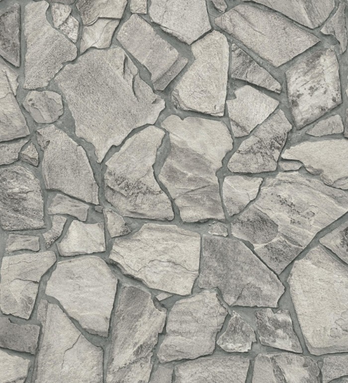 Papel pintado de piedra natural texturizada estilo rústico tonos grises - Limestone 683292