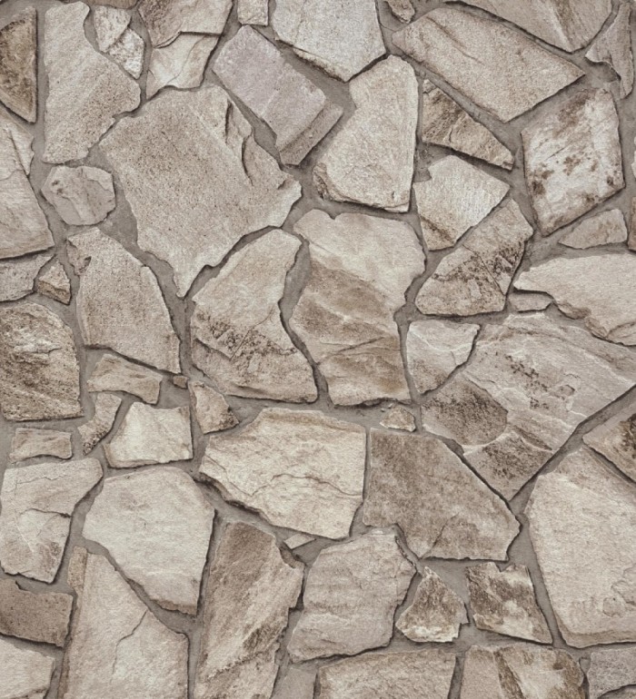 Papel pintado de piedra natural texturizada estilo rústico tonos grises y marrones - Limestone 683293