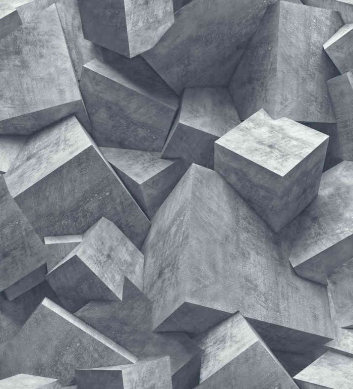 Papel pintado cubos de piedra - Diagon 3D 125798