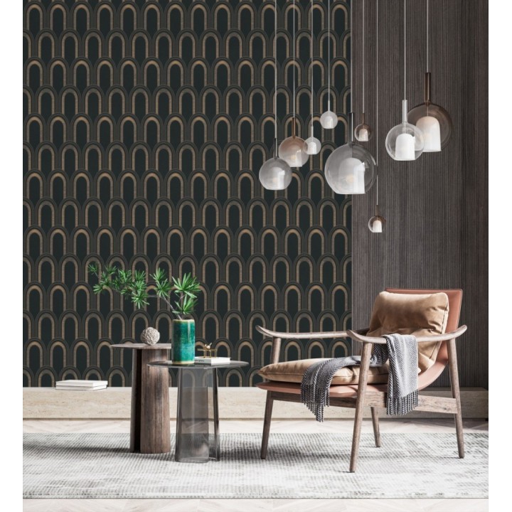 Papel pintado geométrico de arcos en estilo art déco - Majestic Arches 683300