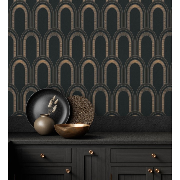 Papel pintado geométrico de arcos en estilo art déco - Majestic Arches 683300