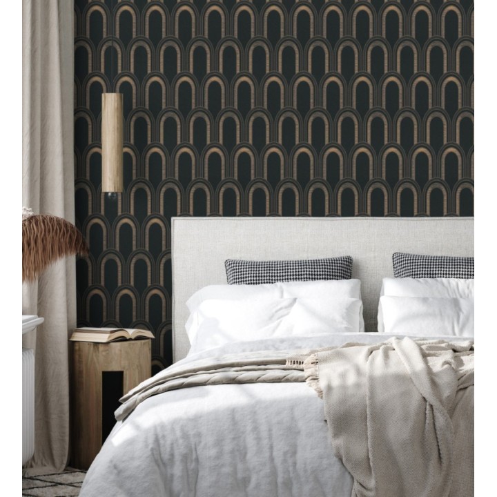 Papel pintado geométrico de arcos en estilo art déco - Majestic Arches 683300