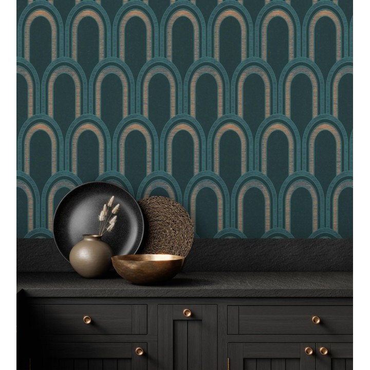 Papel pintado geométrico de arcos en estilo art déco - Majestic Arches 683301