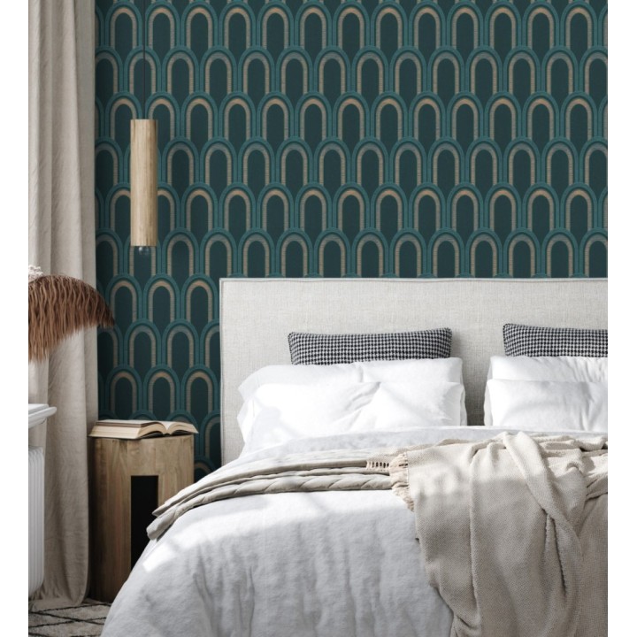 Papel pintado geométrico de arcos en estilo art déco - Majestic Arches 683301