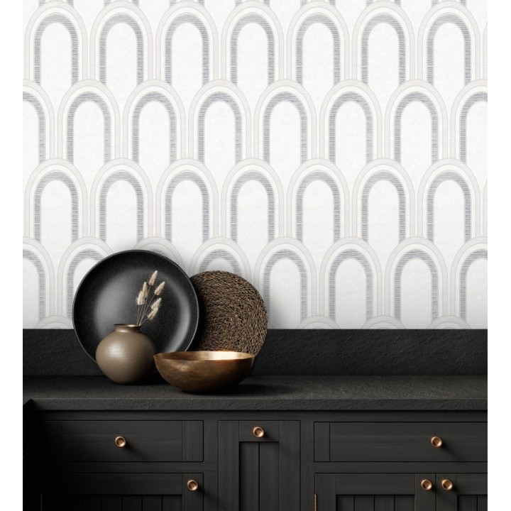Papel pintado geométrico de arcos en estilo art déco - Majestic Arches 683302