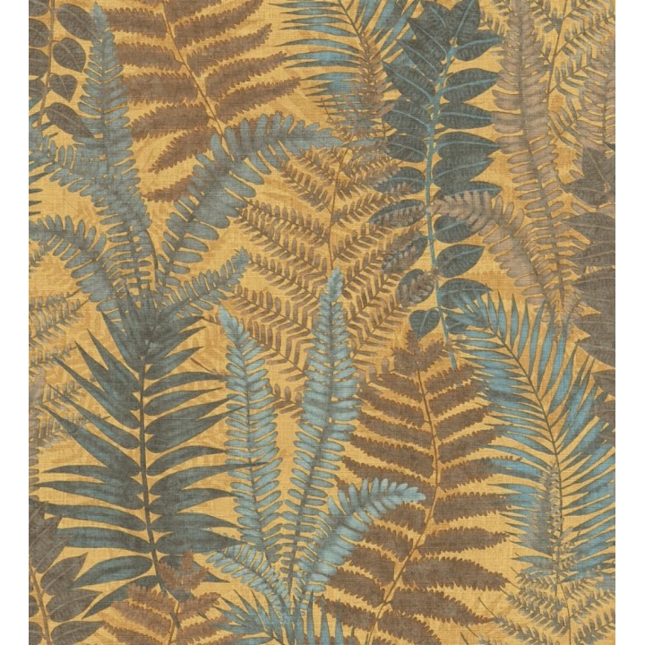 Papel pintado botánico de helechos con tonos verdes y amarillos - Maui Paradise 683309