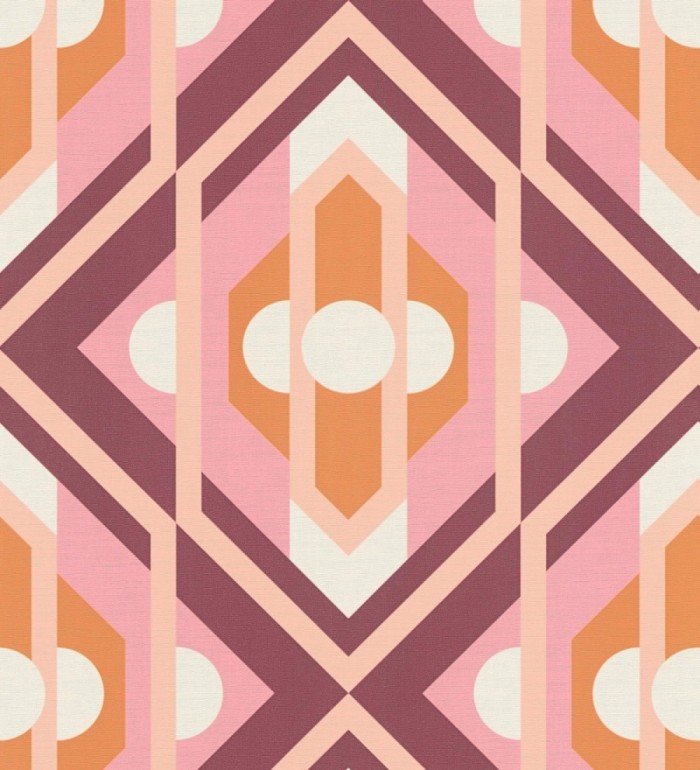Papel pintado geométrico retro con formas angulares - Caleido Pop 683322