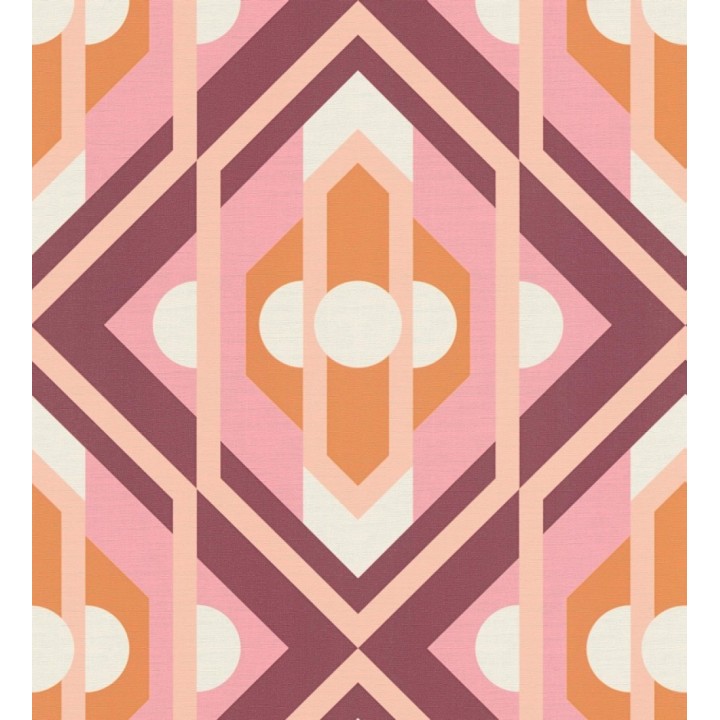 Papel pintado geométrico retro con formas angulares - Caleido Pop 683322