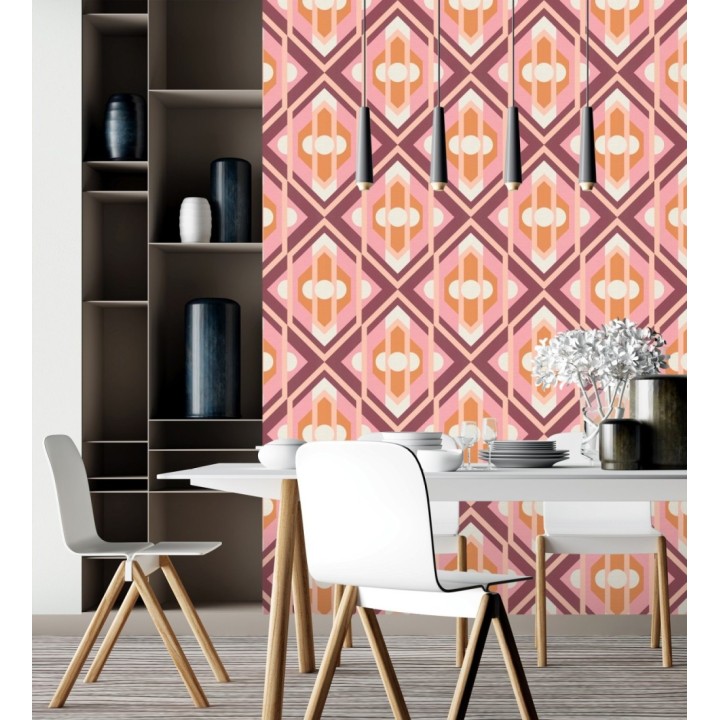 Papel pintado geométrico retro con formas angulares - Caleido Pop 683322