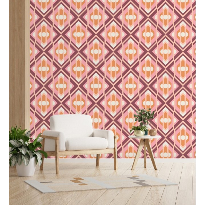 Papel pintado geométrico retro con formas angulares - Caleido Pop 683322