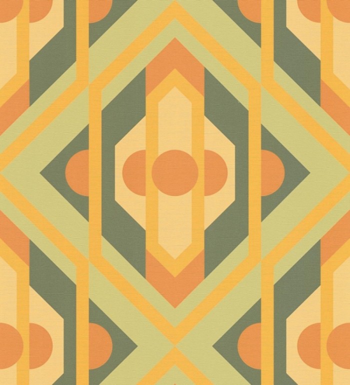 Papel pintado geométrico retro con formas angulares - Caleido Pop 683323