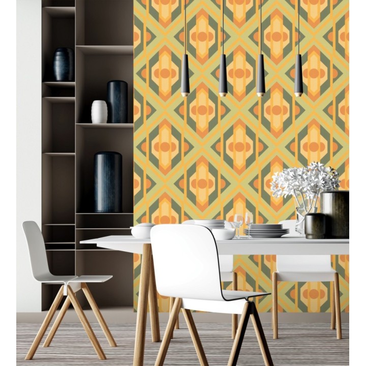 Papel pintado geométrico retro con formas angulares - Caleido Pop 683323