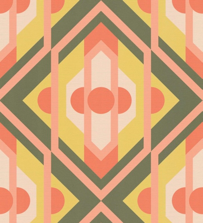 Papel pintado geométrico retro con formas angulares - Caleido Pop 683324