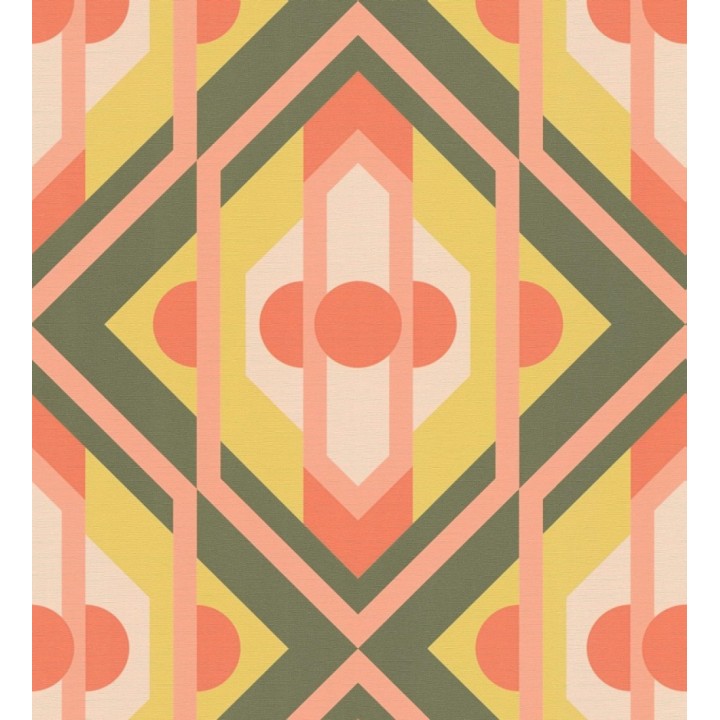 Papel pintado geométrico retro con formas angulares - Caleido Pop 683324