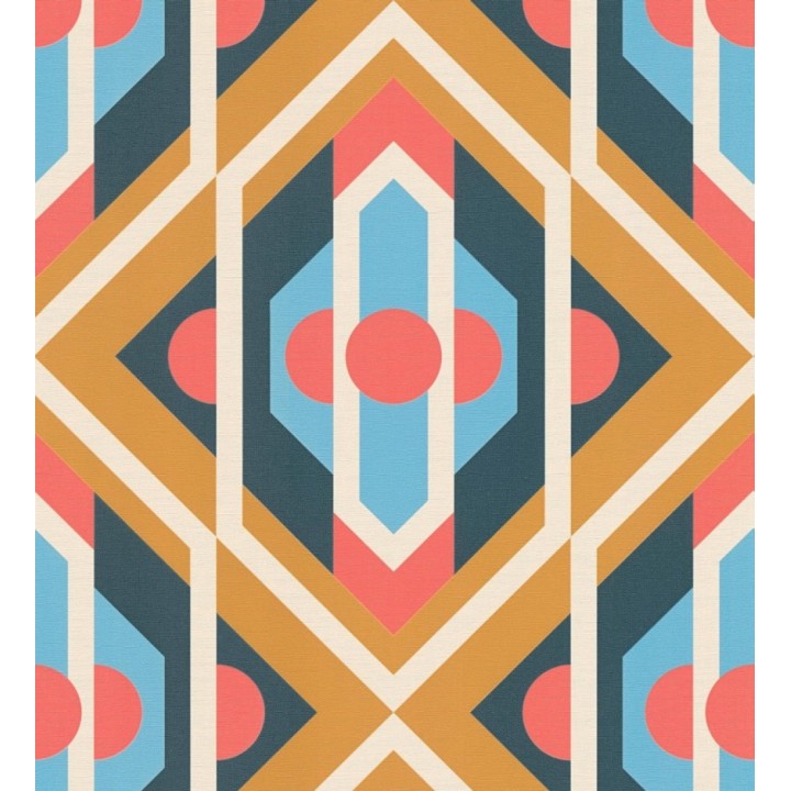 Papel pintado geométrico retro con formas angulares - Caleido Pop 683325
