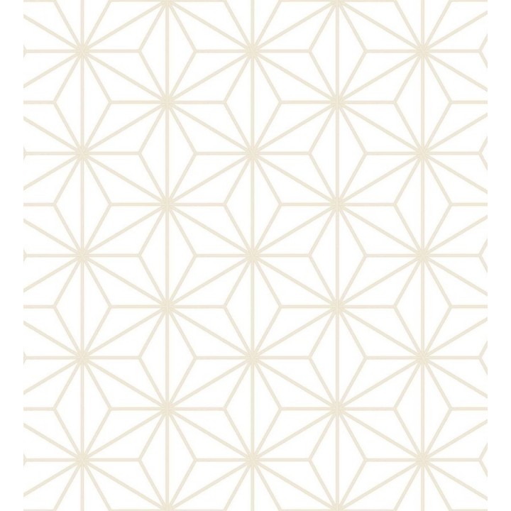 Papel pintado geométrico moderno blanco y beige - Antares Cosmic 125823