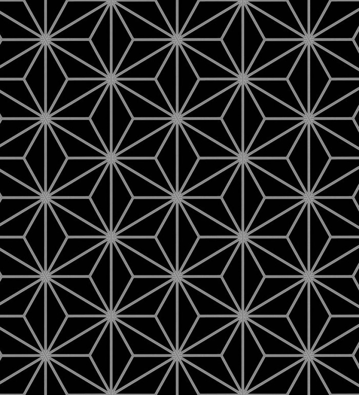 Papel pintado geométrico moderno negro y gris - Antares Cosmic 125825