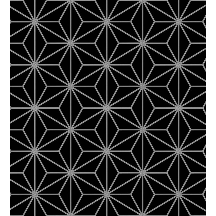 Papel pintado geométrico moderno negro y gris - Antares Cosmic 125825