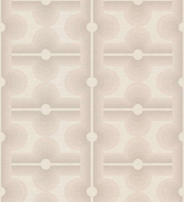Papel pintado geométrico estilo retro de los años 70 tonos beige - Otto Eclectic 683336