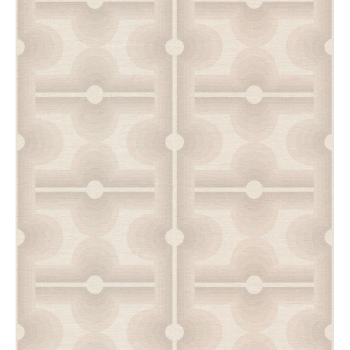 Papel pintado geométrico estilo retro de los años 70 tonos beige - Otto Eclectic 683336