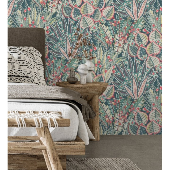 Papel pintado de plantas con diseño botánico exótico - Ipanema Spring 683338