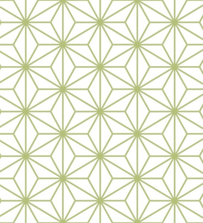 Papel pintado geométrico moderno blanco y verde - Antares Cosmic 125827