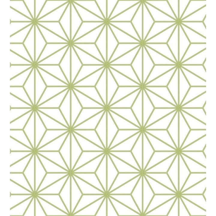Papel pintado geométrico moderno blanco y verde - Antares Cosmic 125827