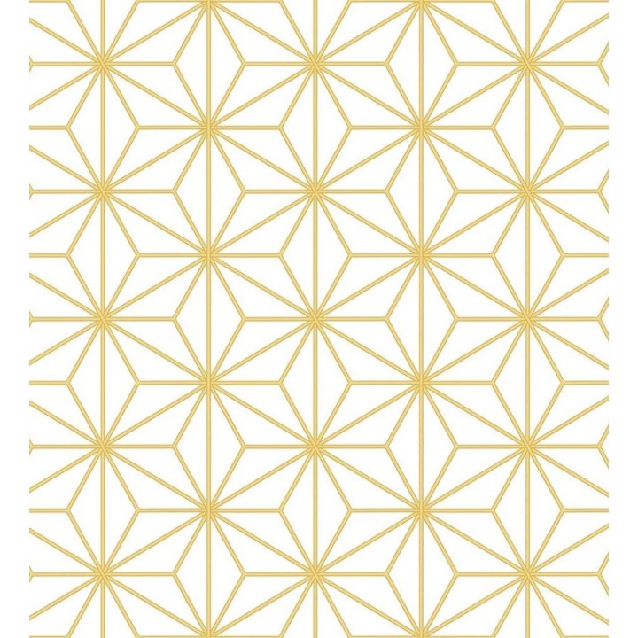 Papel pintado geométrico moderno blanco y dorado - Antares Cosmic 125828