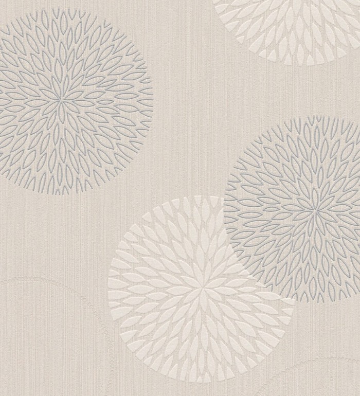 Papel pintado geométrico círculos beige claro con estilo - Hansel 683342