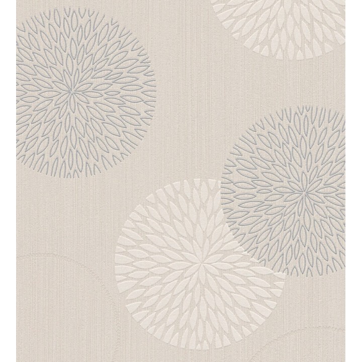 Papel pintado geométrico círculos beige claro con estilo - Hansel 683342