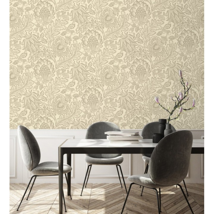 Papel pintado de flores y hojas con estilo refinado y atemporal - Goa Leaves 683344