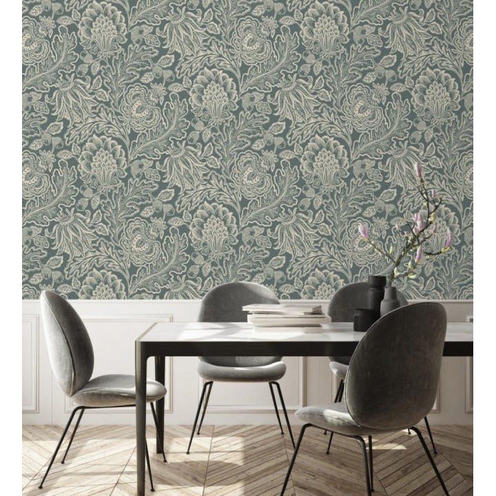 Papel pintado de flores y hojas con estilo refinado y atemporal - Goa Leaves 683347