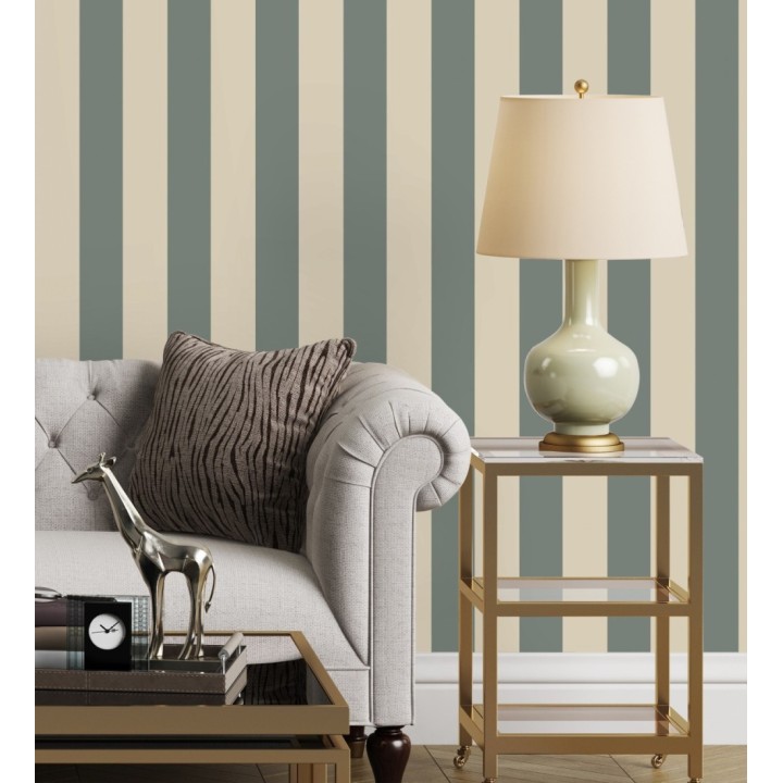 Papel pintado de rayas color azul petróleo con estilo refinado y atemporal - Chelsea Stripes 683348