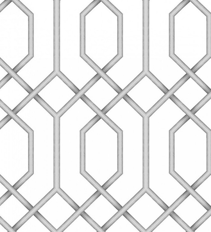 Papel pintado celosía geométrica gris estilo moderno - Hexagon Modern 125830