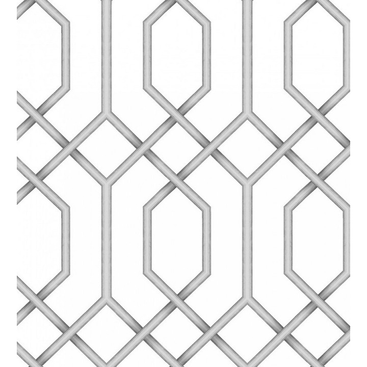 Papel pintado celosía geométrica gris estilo moderno - Hexagon Modern 125830