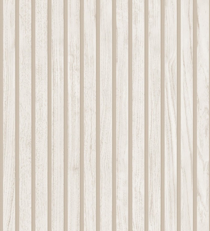 Papel pintado de listones de madera natural imitando a panel de palillería decorativo - Oak Orbit 683351