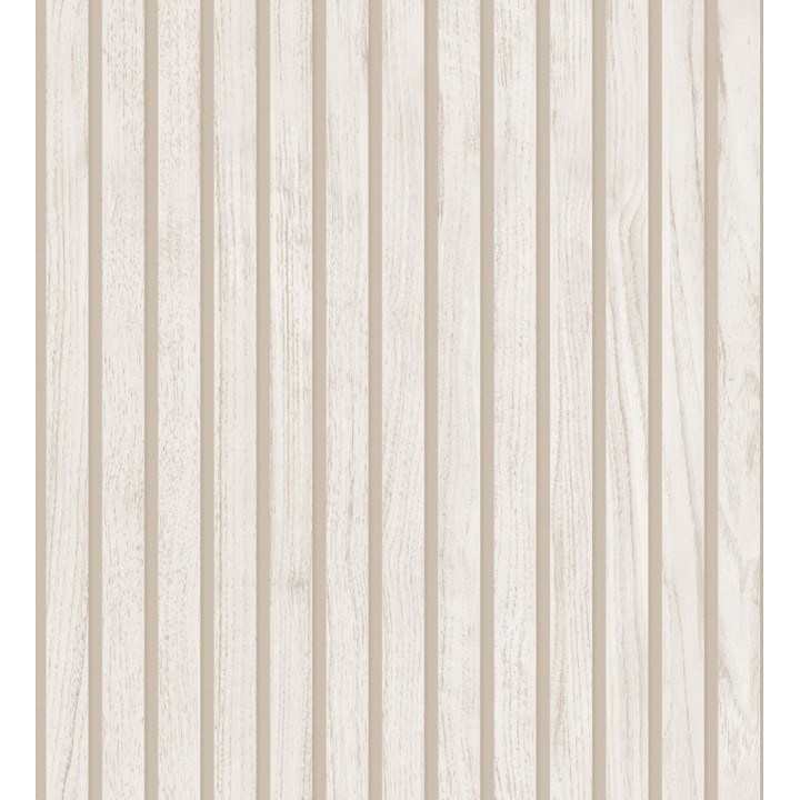 Papel pintado de listones de madera natural imitando a panel de palillería decorativo - Oak Orbit 683351