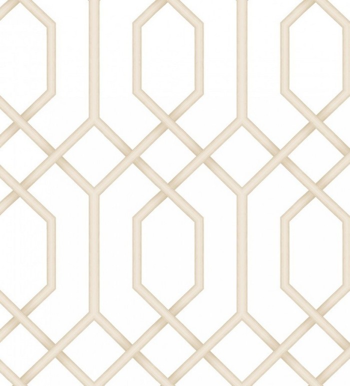 Papel pintado celosía geométrica beige estilo moderno - Hexagon Modern 125831