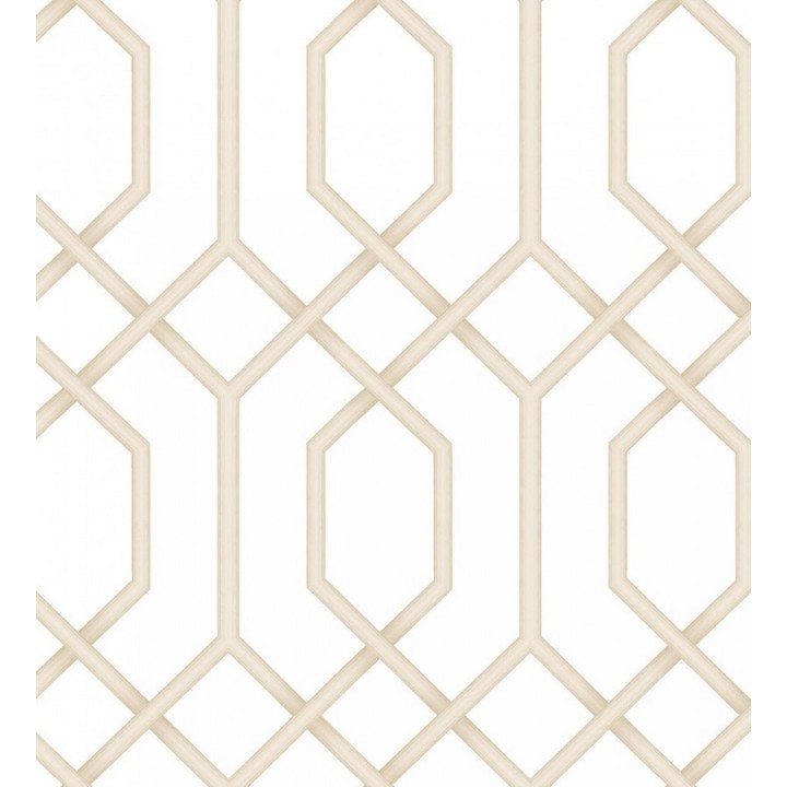 Papel pintado celosía geométrica beige estilo moderno - Hexagon Modern 125831