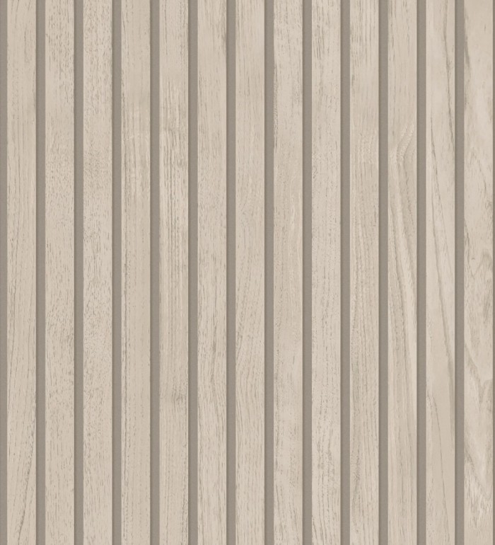 Papel pintado de listones de madera natural imitando a panel de palillería decorativo - Oak Orbit 683353