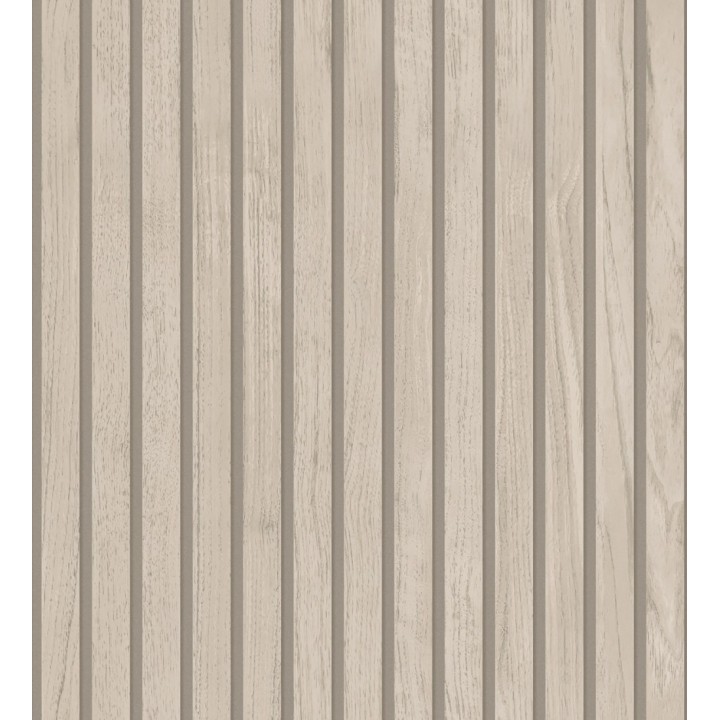 Papel pintado de listones de madera natural imitando a panel de palillería decorativo - Oak Orbit 683353