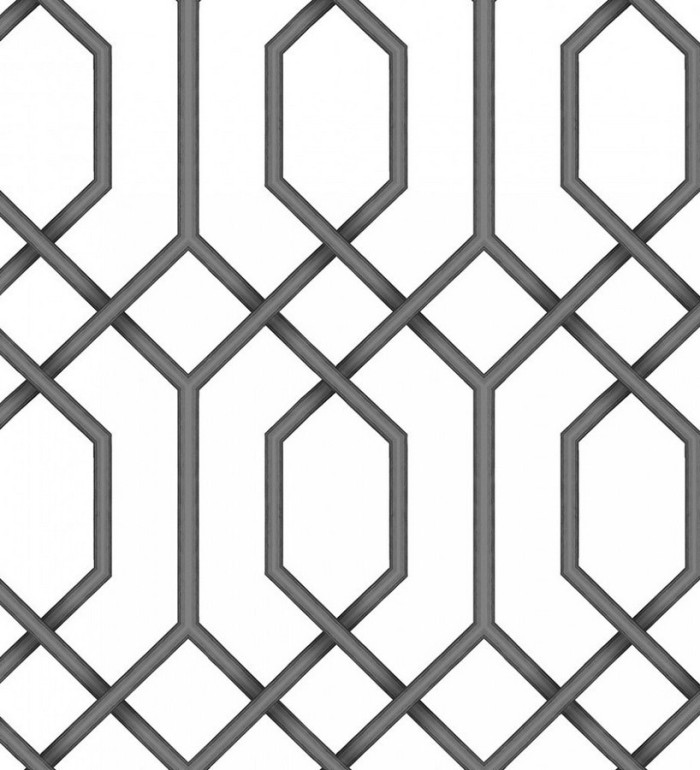 Papel pintado celosía negra geométrica estilo moderno - Hexagon Modern 125832