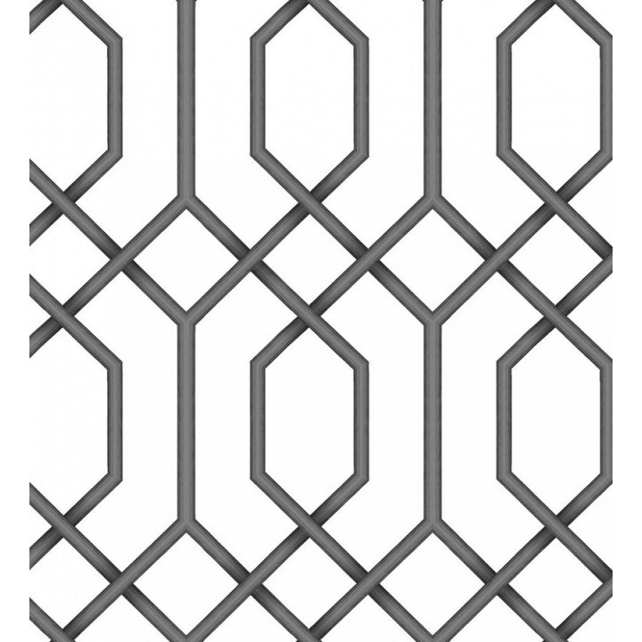 Papel pintado celosía negra geométrica estilo moderno - Hexagon Modern 125832