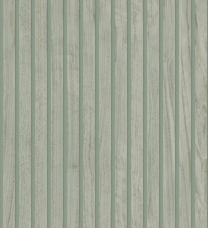 Papel pintado de listones de madera natural imitando a panel de palillería decorativo - Oak Orbit 683354