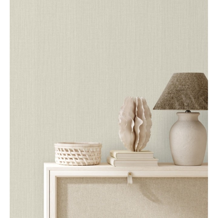 Papel pintado de tejido de lino en tonos naturales - Savoy Linen 683358